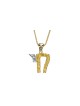 14K Gold and Natural Diamond Filigree Chai Pendant , Tu B'Av Gifts , I