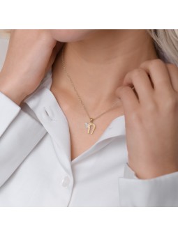14K Gold Round Shape Chai Pendant with Natural Dia , Tu B'Av Gifts , I