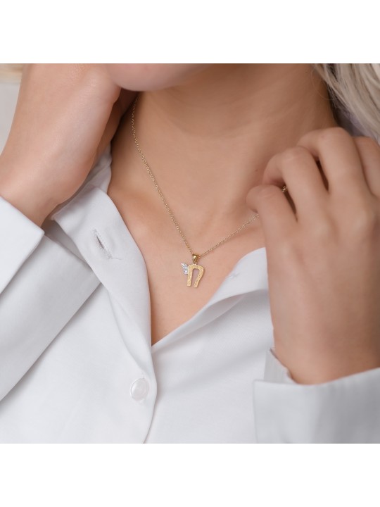 Pendentif Chai de forme ronde en or 14 carats avec diamètre naturel, cadeaux Tu B'Av, I