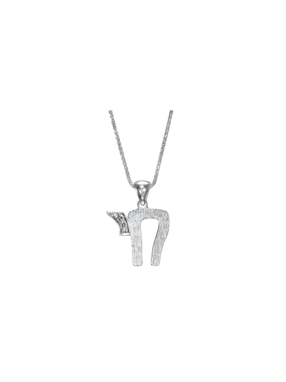 14K Gold Round Shape Chai Pendant with Natural Dia , Tu B'Av Gifts , I