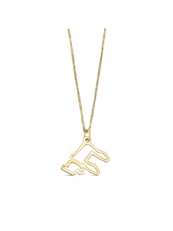 Élégant pendentif Chai découpé en or 14 carats de grande taille - U, cadeaux Tu B'Av, I