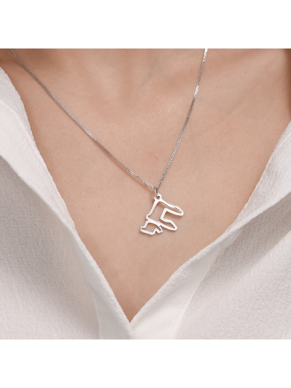 Élégant pendentif Chai découpé en or 14 carats de grande taille - U, cadeaux Tu B'Av, I