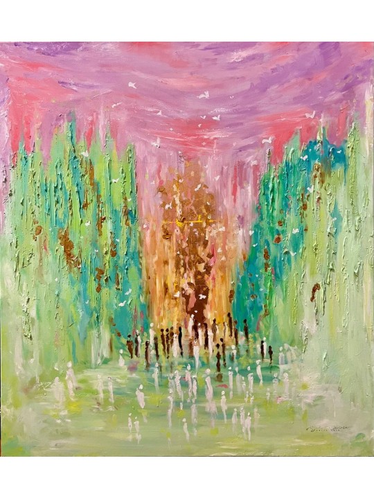 Résumé Vibrant Violet et Vert Fractionnement du, Résumé Juif A