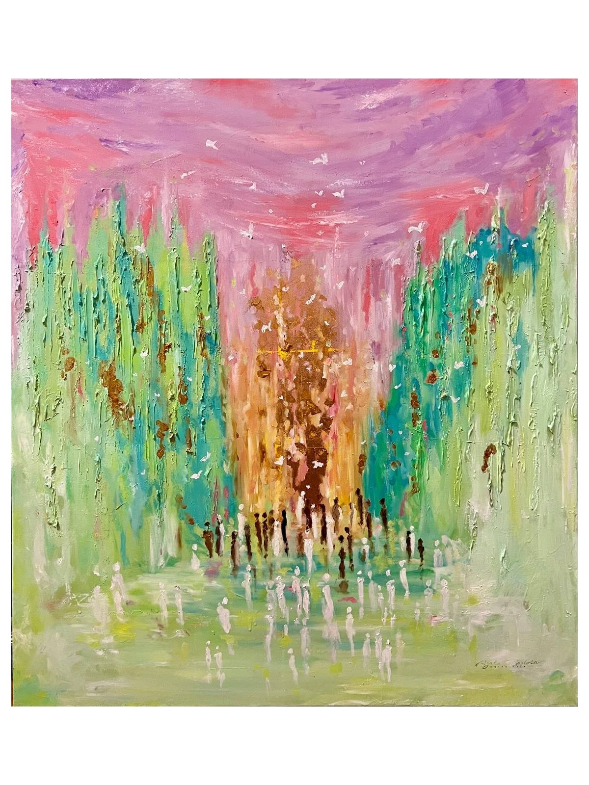 Résumé Vibrant Violet et Vert Fractionnement du, Résumé Juif A
