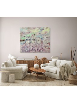 Peinture abstraite d’Aliyah Laregel à Jérusalem T, résumé juif A