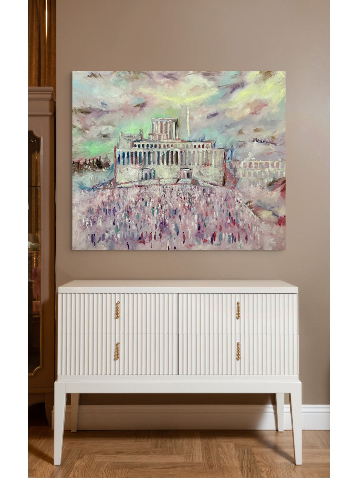 Peinture abstraite d’Aliyah Laregel à Jérusalem T, résumé juif A