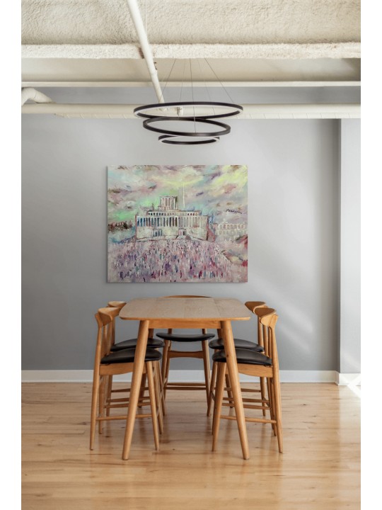 Peinture abstraite d’Aliyah Laregel à Jérusalem T, résumé juif A