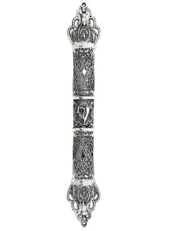 Étui Mezuzah extra large avec filigrane délicat, Mezuzah extra large