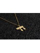 Pendentif Chai moderne de taille moyenne en or 14 carats, cadeaux de mariage juif, israélien