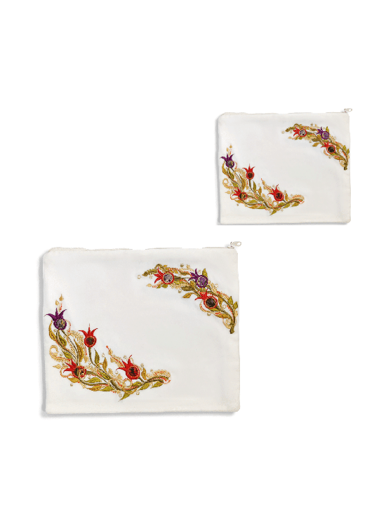 Luxury Pomegranates Tallit and Tefillin Bags with  , Tallit and Tefill