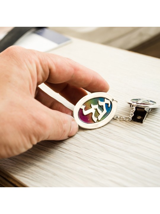 Clips de Talit colorés en argent sterling personnalisés, clips de Talit, israélien