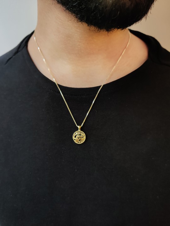 Magnifique pendentif en or jaune 14 carats Shema Israel, cadeaux Tu B'Av, Israe