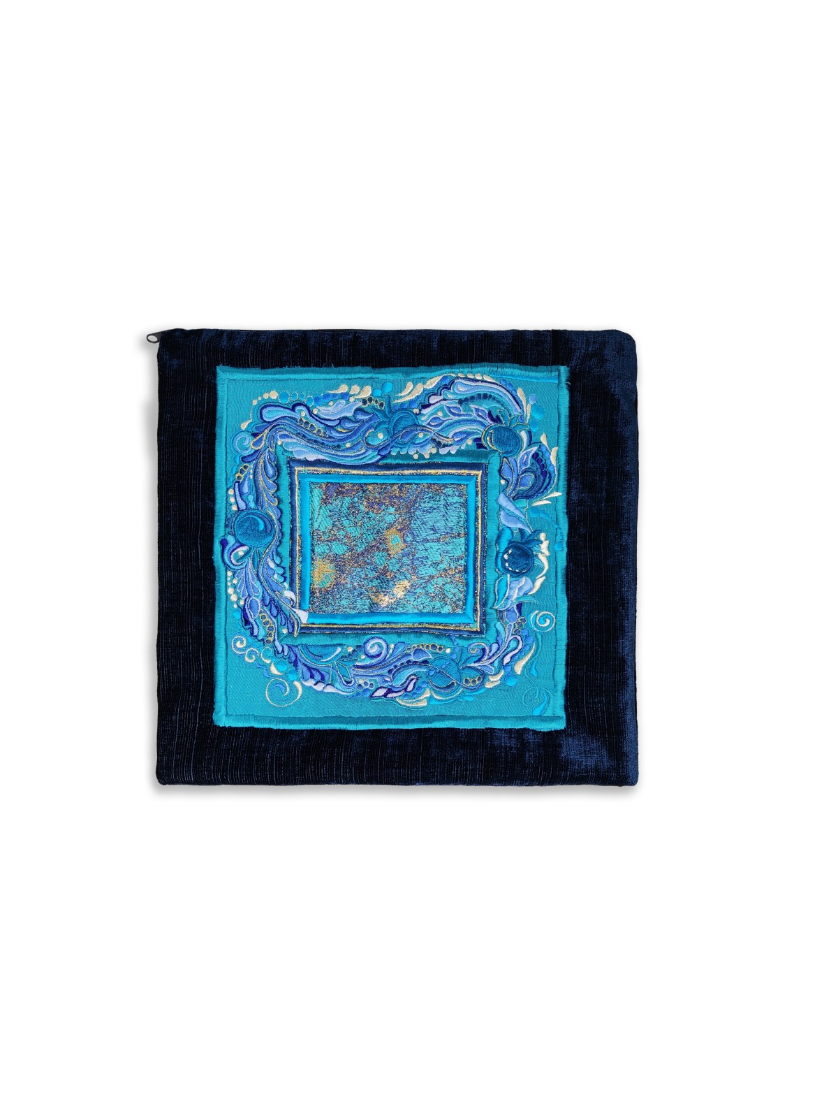 Unique Embroidered Turquoise Pomegranates Tallis & , Tallit and Tefill