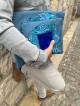 Sac Talit et Tefillin en tissu de velours tissé bleu S, Tallit et Tefill