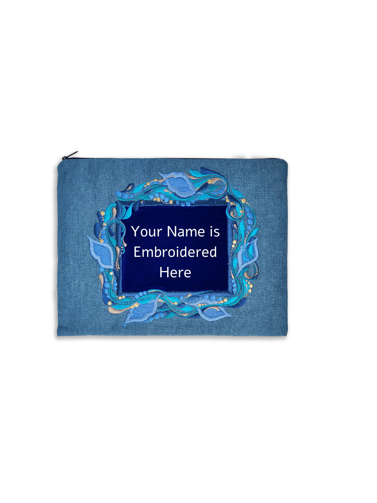 Sac Talit et Tefillin en tissu de velours tissé bleu S, Tallit et Tefill