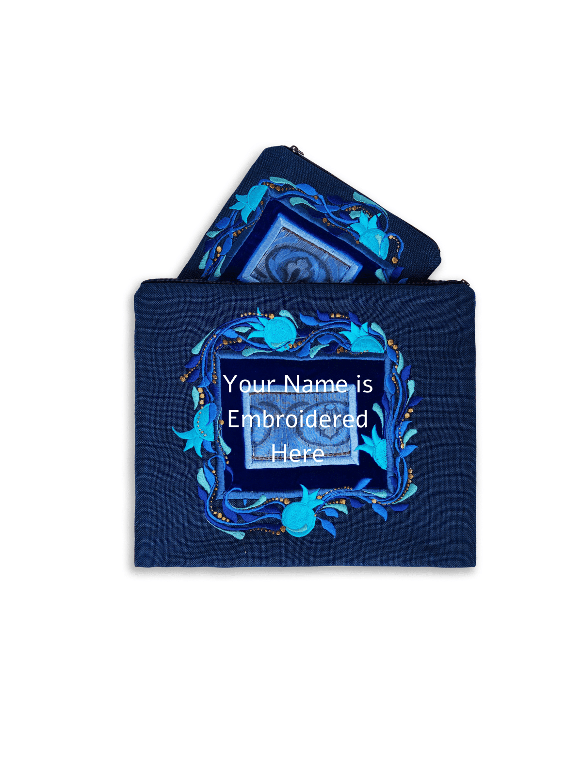 Traditional Blue Tallit and Tefillin Bags From Wov , Tallit and Tefill