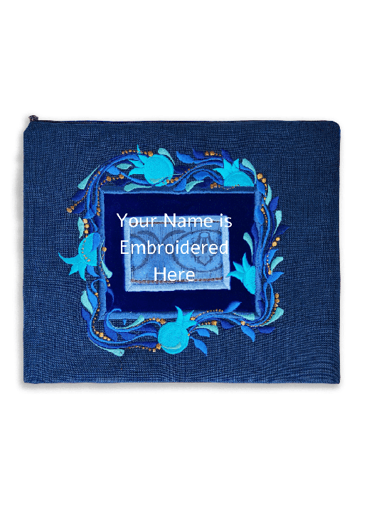 Traditional Blue Tallit and Tefillin Bags From Wov , Tallit and Tefill