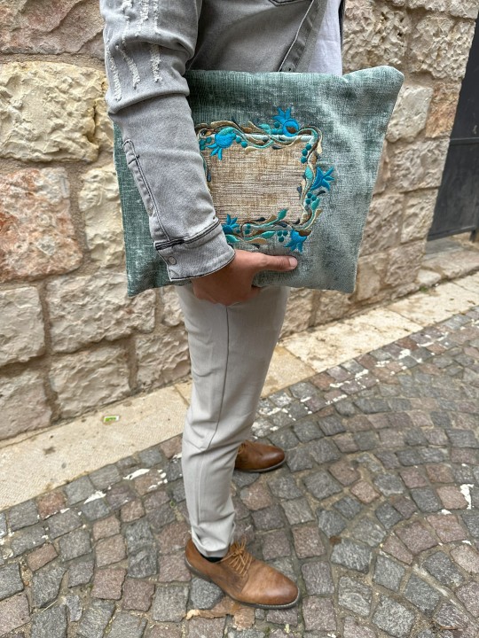 Superbes sacs Talis et Tefillin bicolores avec P, Talit et Tefill