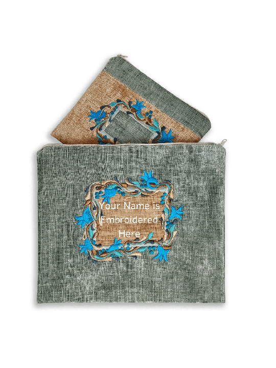 Stunning Two Colors Talis and Tefillin Bags with P , Tallit and Tefill