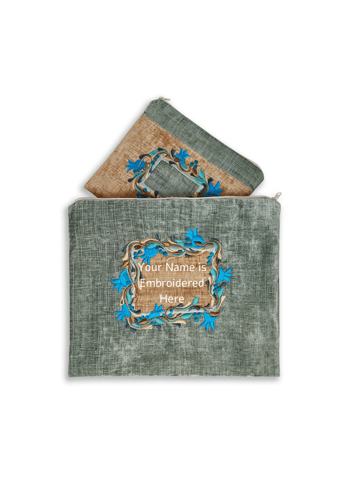 Stunning Two Colors Talis and Tefillin Bags with P , Tallit and Tefill