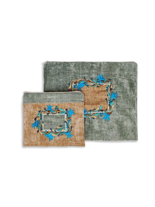 Stunning Two Colors Talis and Tefillin Bags with P , Tallit and Tefill