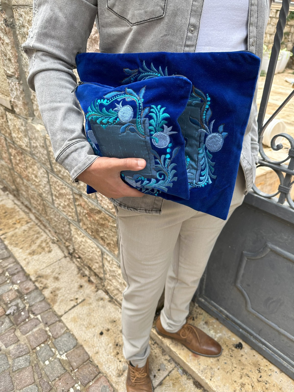 Luxurious Design Tallit and Tefillin Bag Set Made  , Tallit and Tefill