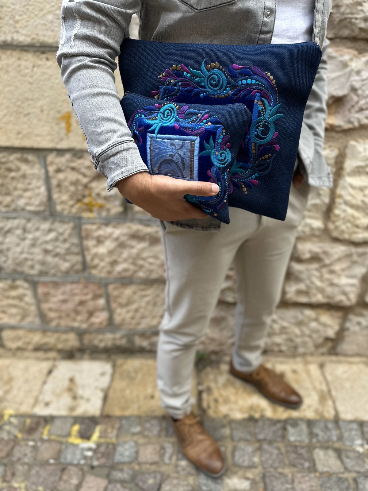 Classique beau nom personnalisé multicolore Tallis, Tallit et Tefill