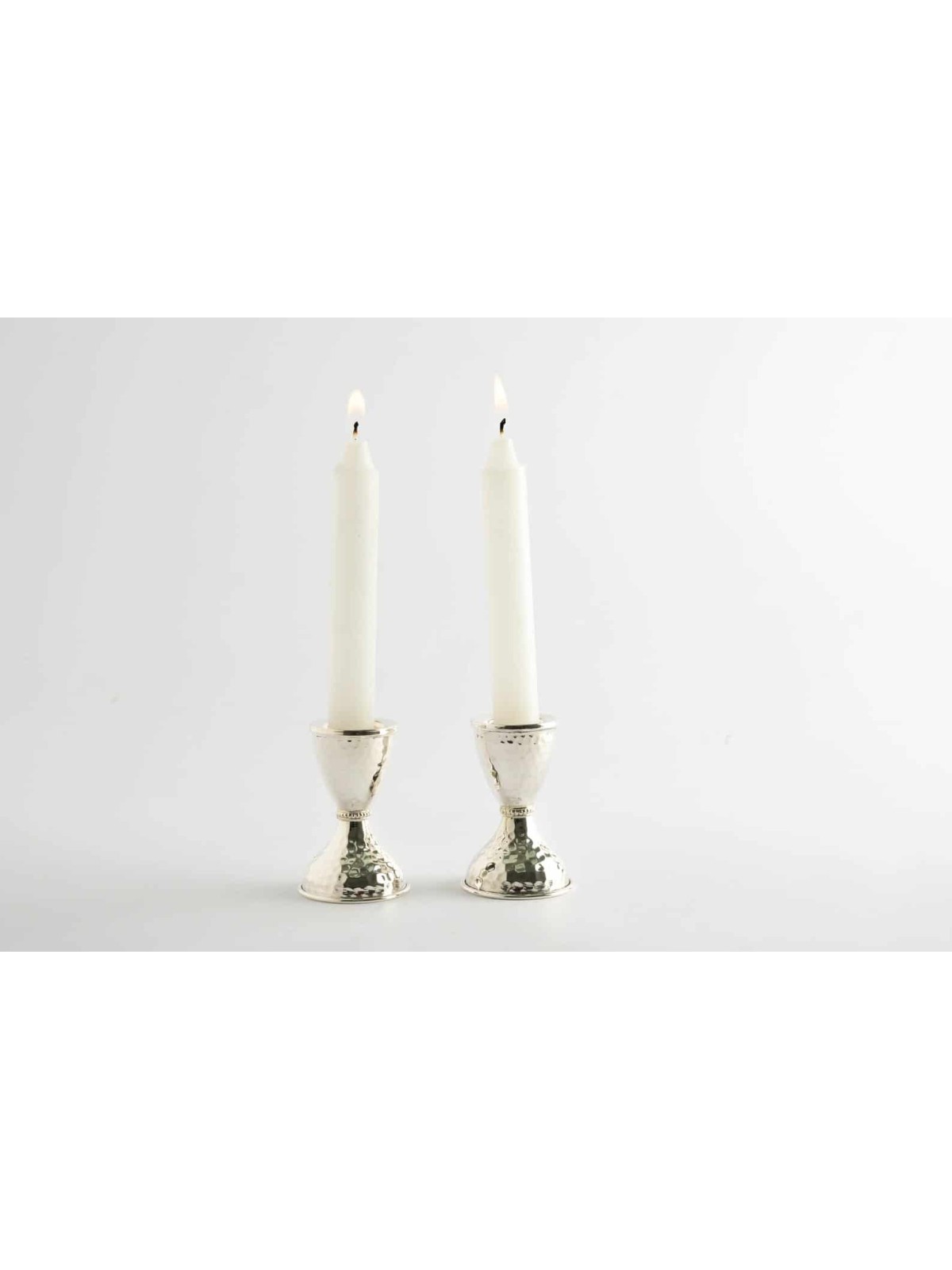 Small Sterling Silver Hammered Candlesticks , Passover Gifts , Israeli