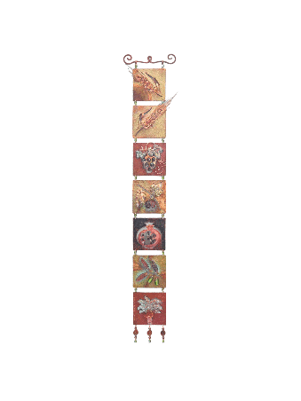 The Seven Species of Israel - Unique Copper Mobile , Tu B'Av Gifts , I