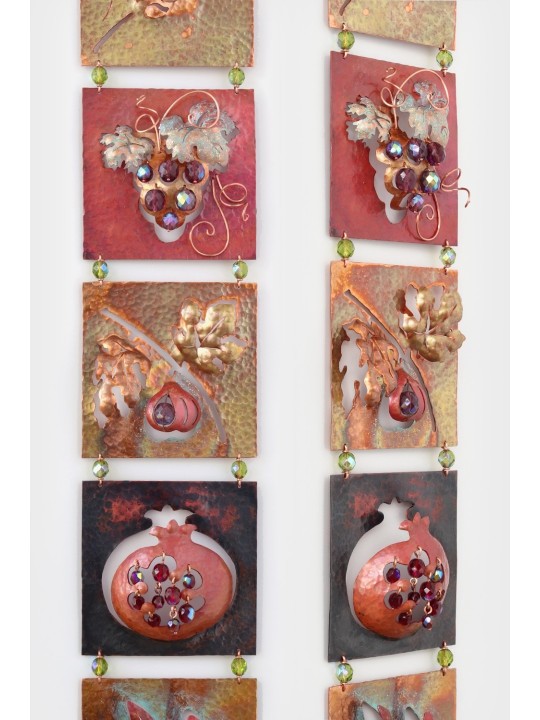The Seven Species of Israel - Unique Copper Mobile , Tu B'Av Gifts , I