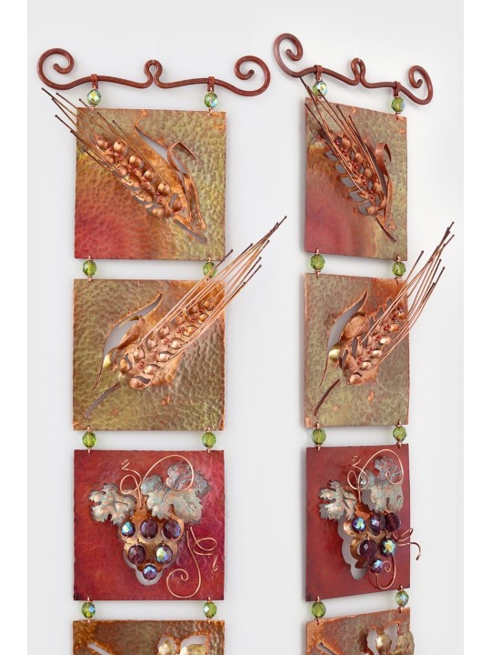 The Seven Species of Israel - Unique Copper Mobile , Tu B'Av Gifts , I