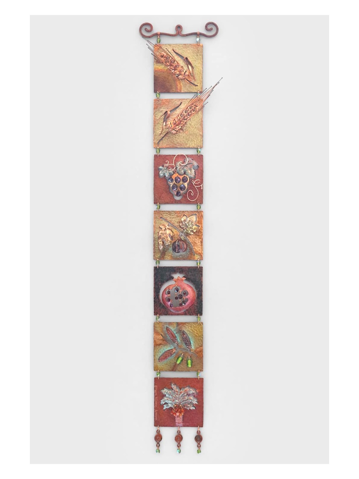 The Seven Species of Israel - Unique Copper Mobile , Tu B'Av Gifts , I