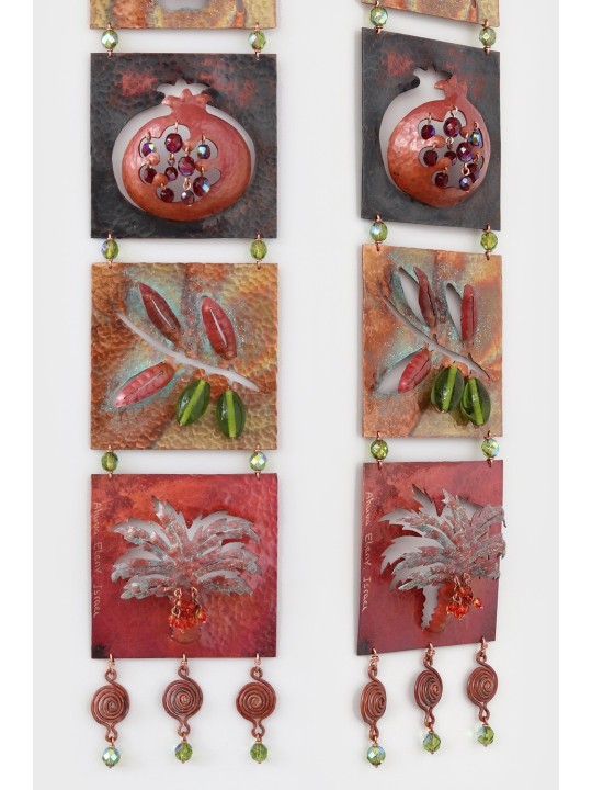 The Seven Species of Israel - Unique Copper Mobile , Tu B'Av Gifts , I