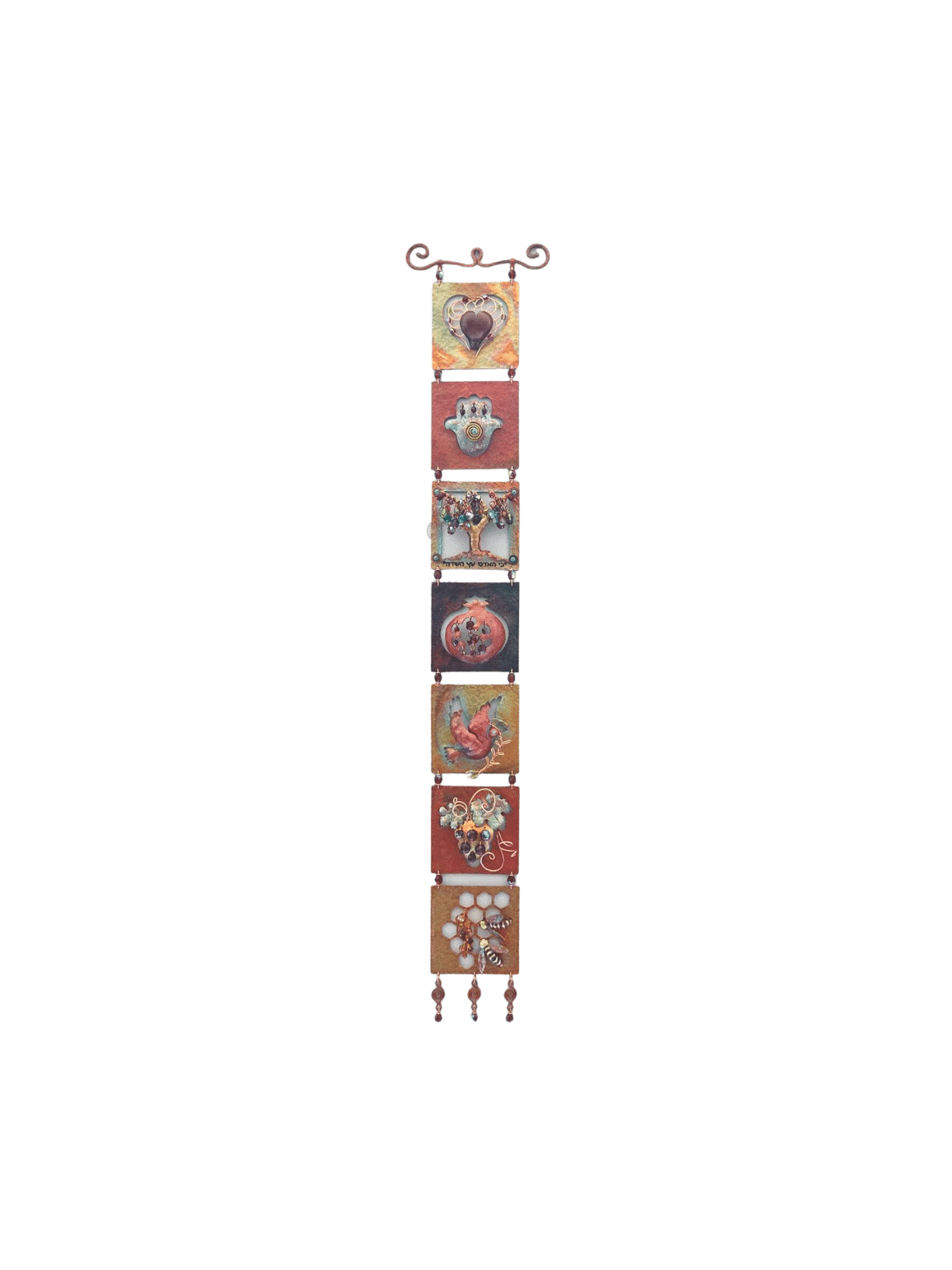 Copper Seven Blessings Mobile - Modern Judaica , Jewish Wedding Gifts