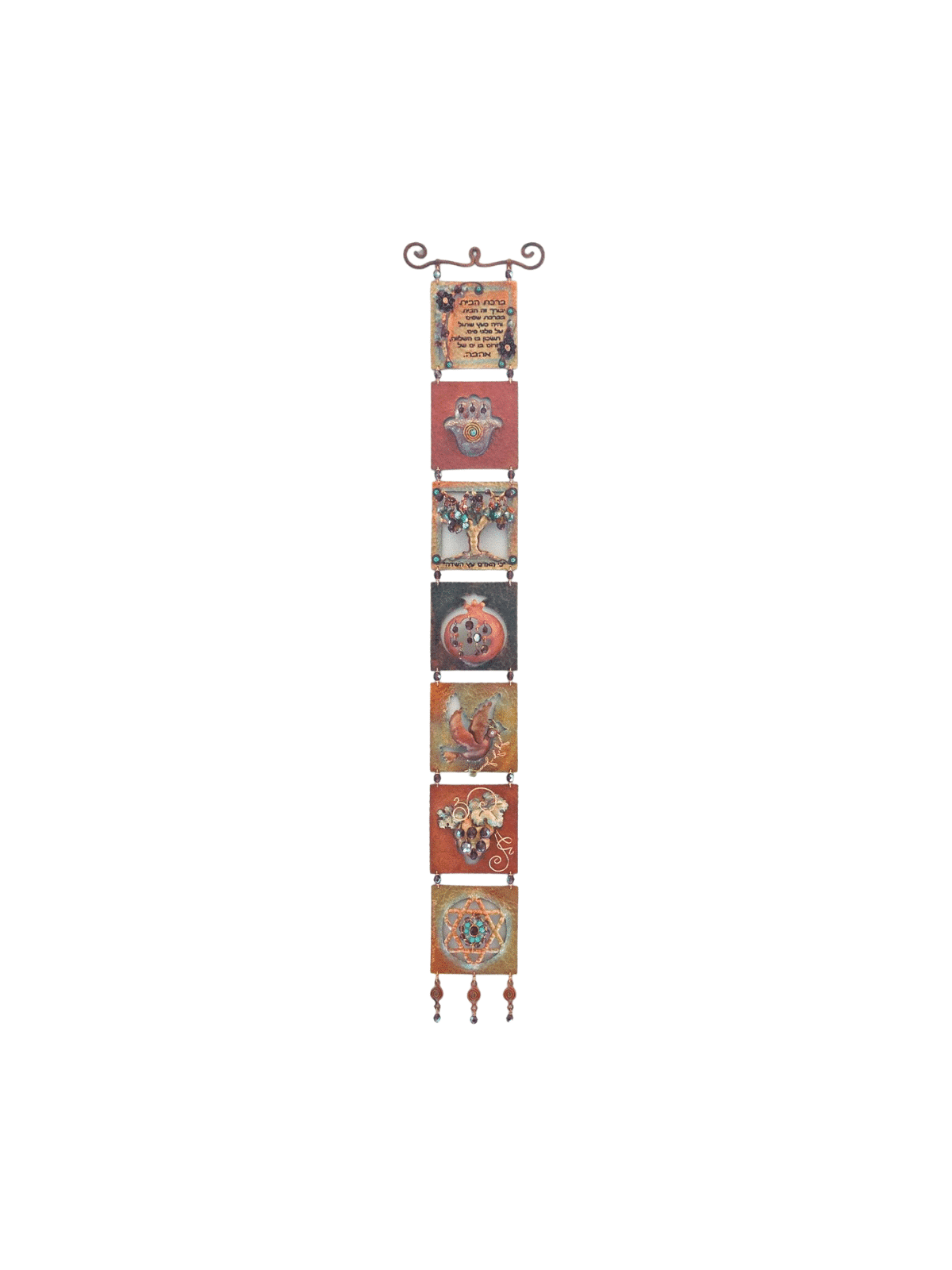 Long Seven Blessings Mobile - Judaica coloré, cadeaux de mariage juif