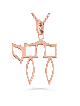 Modern 14K Yellow Gold Hollow Chai Pendant , Jewish Wedding Gifts , Is