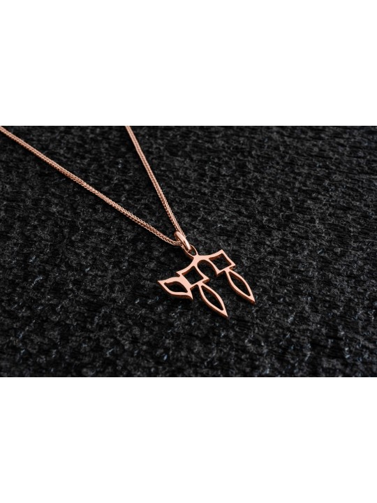 Modern 14K Yellow Gold Hollow Chai Pendant , Jewish Wedding Gifts , Is