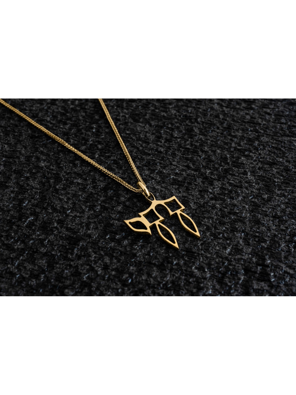 Modern 14K Yellow Gold Hollow Chai Pendant , Jewish Wedding Gifts , Is
