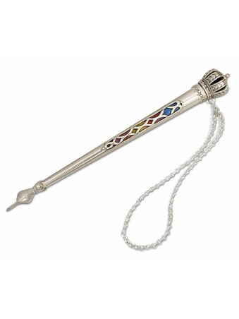 Silver Torah Pointer with Crown Decoration , Shabbat Gifts , Israeli J