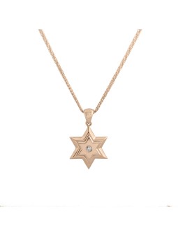Pendentif en or étoile de David en relief avec diamant, cadeaux Tu B'Av, Isr