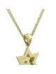Pendentif en or étoile de David en relief avec diamant, cadeaux Tu B'Av, Isr