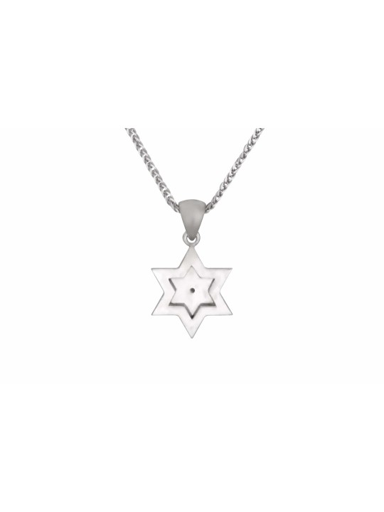 Pendentif en or étoile de David en relief avec diamant, cadeaux Tu B'Av, Isr