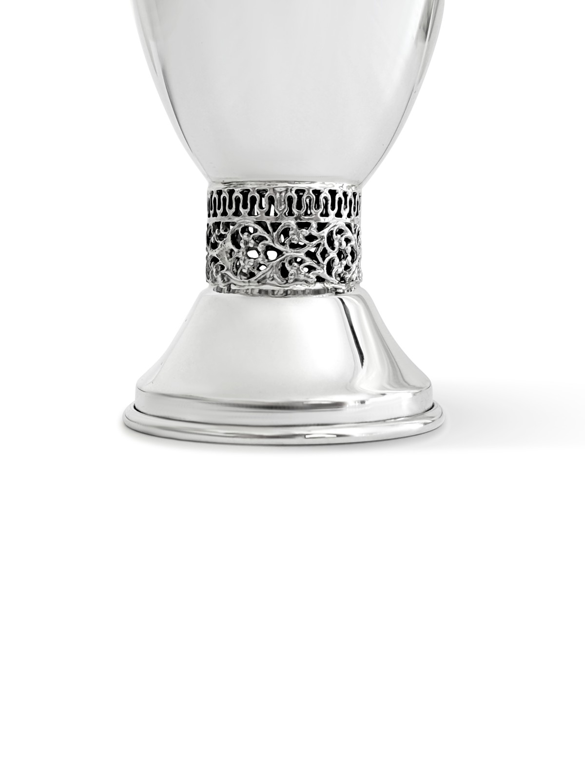 925 Silver Kiddush Cup with Filigree Ring Ornate , Modern Kiddush Cups
