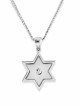 Stunning Modern 14K White Gold Magen David Necklac , Tu B'Av Gifts , I
