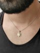 שרשרת מגן דוד מודרנית 14K זהב לבן מהממת , מתנות ט"ו באב , I