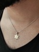 שרשרת מגן דוד מודרנית 14K זהב לבן מהממת , מתנות ט"ו באב , I