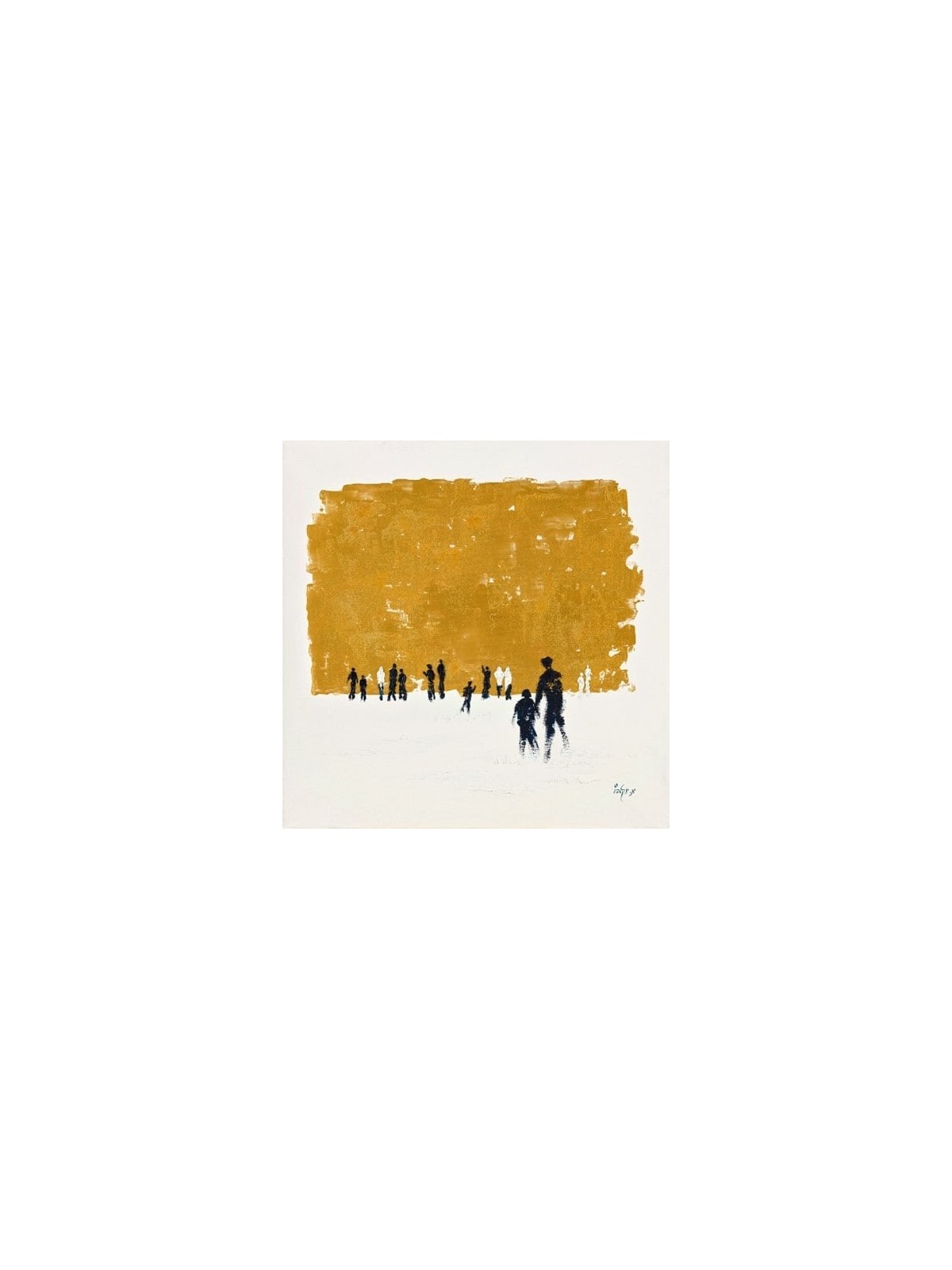 Touching Original Oil Colors Abstract Painting of  , Jewish Abstract A
