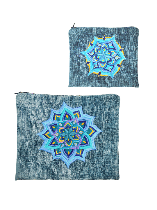 Talit et T Mandala géométrique en velours de style moderne, Talit et Tefill