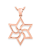 Collier étoile de David géométrique en or rose avec Di, cadeaux Tu B'Av, I