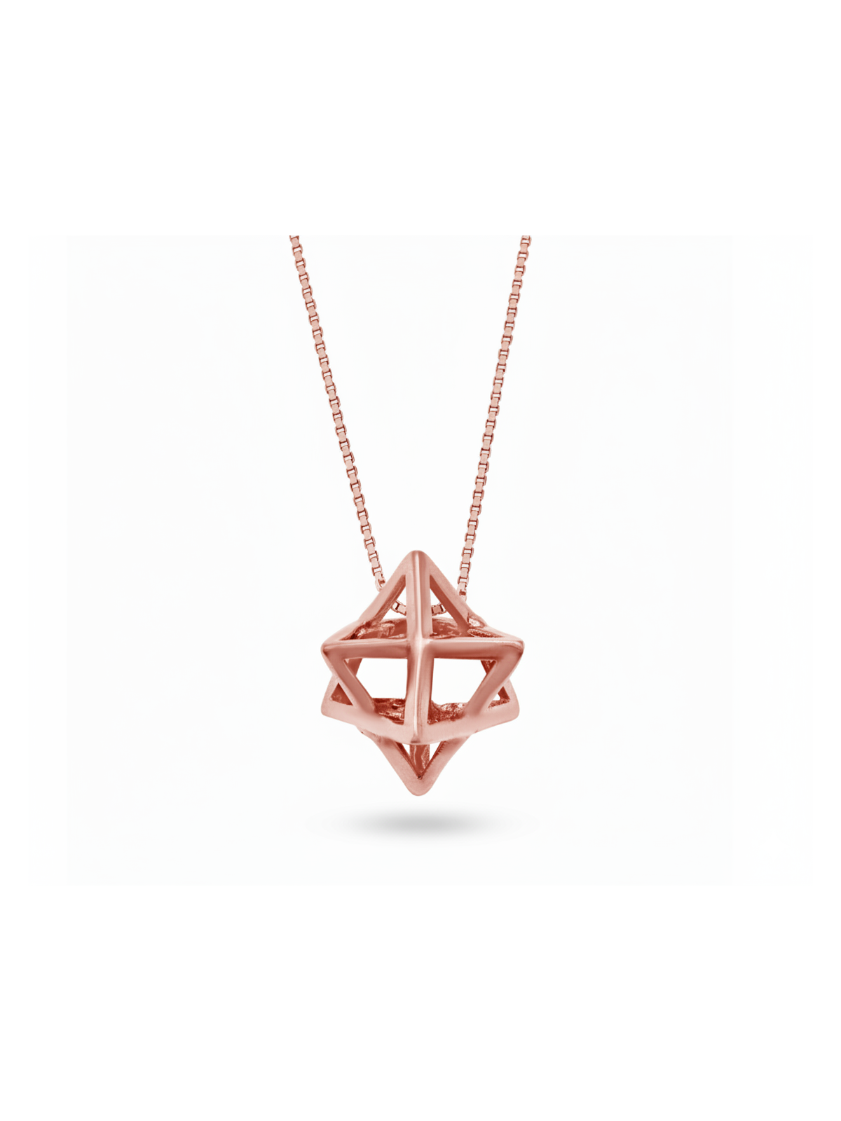Thick 14K Gold 3D Merkaba Star Pendant - Kabbalah  , Add 14K Chain , I